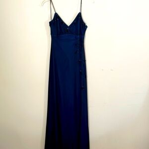 Black and blue beaded gown